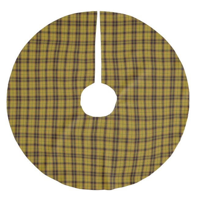 Yellow Tartan Brushed Polyester Tree Skirt (Front)