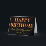 Yellow Tartan on Black Birthday for Grandson Card<br><div class="desc">A chic Birthday Card for a Grandson,  with Happy Birthday in red and yellow tartan lettering on a black background. This digital design is part of the Posh & Painterly 'Rangoli Collection'.</div>