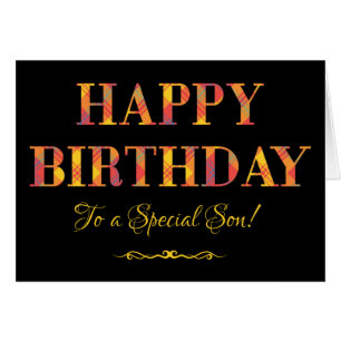 Yellow Tartan on Black Birthday for Special Son