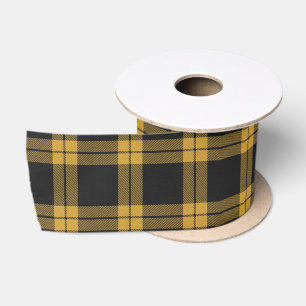 Yellow Tartan Pattern Scottish Clan Family Plaid Satin Ribbon