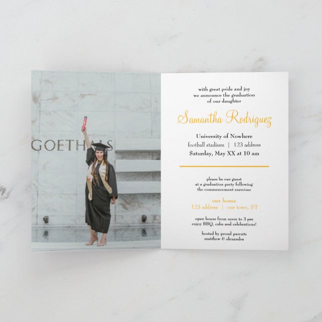 Yellow Tassel Graduation Announcement (Inside)