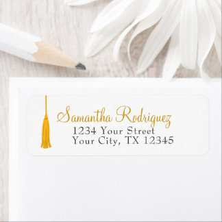 Yellow Tassel Graduation Label