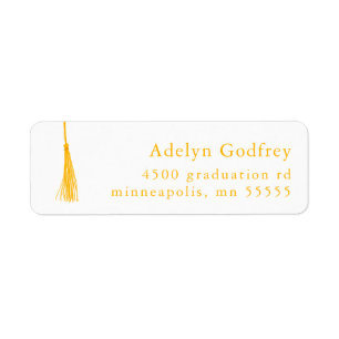 Yellow Tassel Graduation Return Address