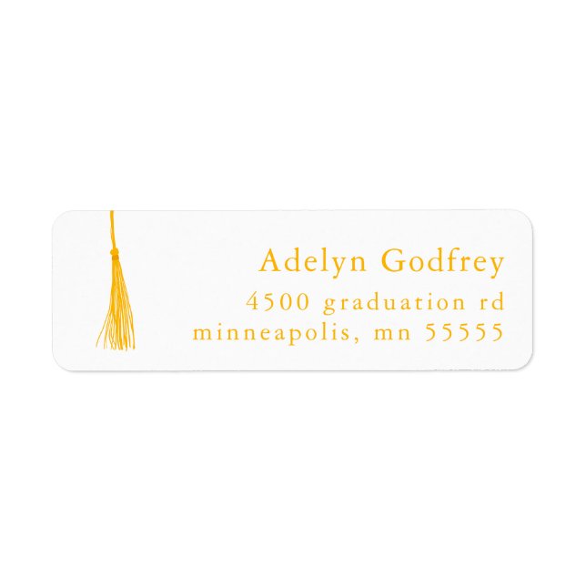 Yellow Tassel Graduation Return Address (Front)