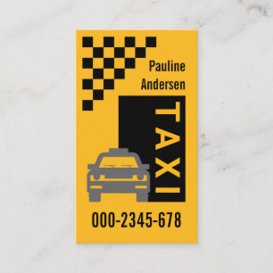 Yellow Taxi Black Check Box Business Card