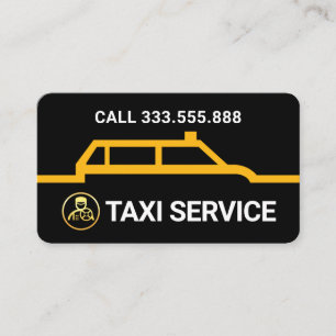 Yellow Taxi Border Route Line Business Card