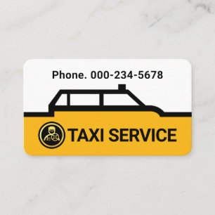 Yellow Taxi Border Route Line Business Card