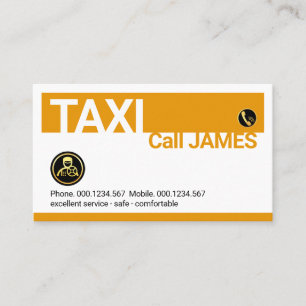 Yellow Taxi Cab Car Driver Layers Business Card