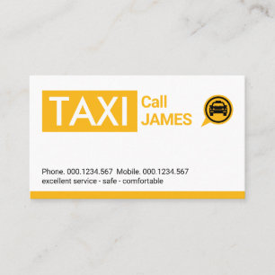 Yellow Taxi Cab Car Tab Business Card