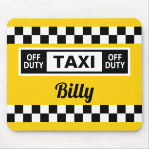 Yellow Taxi Cab Iconic New York Design Mouse Mat