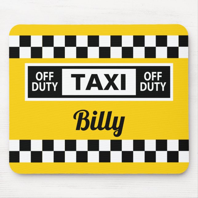 Yellow Taxi Cab Iconic New York Design Mouse Mat (Front)