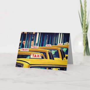 Yellow Taxi Cabs Any Occasion Blank Greeting Card