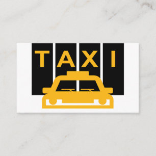Yellow Taxi Car Black Stripes Business Card