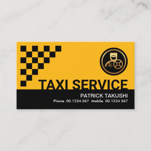 Yellow Taxi Check Boxes Business Card