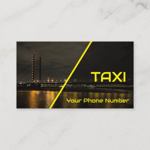 Yellow TAXI day and night taxi driver cabdriver Business Card