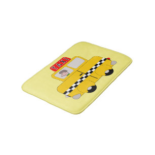 Yellow Taxi Design Bath Mat