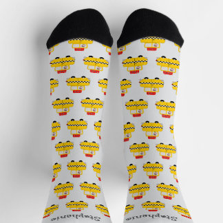 Yellow Taxi Design Personalised Socks