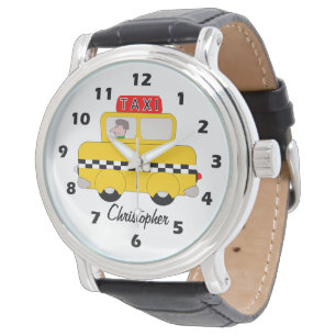 Yellow Taxi Design Personalised Watch