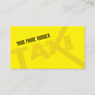 Yellow TAXI for professional taxi driver cabdriver Business Card