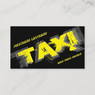 Yellow TAXI for professional taxi driver cabdriver Business Card