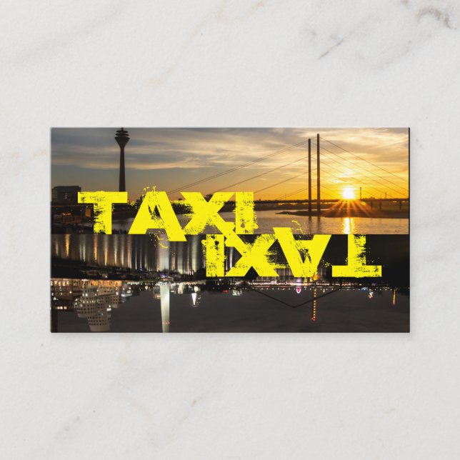 Yellow TAXI for professional taxi driver cabdriver Business Card (Front)