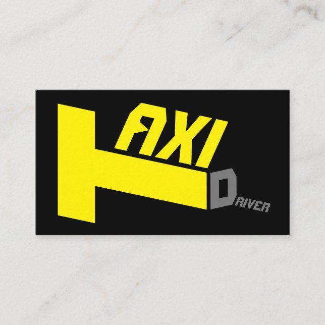 Yellow TAXI for professional taxi driver cabdriver Business Card (Front)