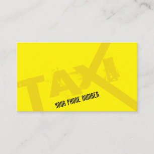 Yellow TAXI for professional taxi driver cabdriver Business Card
