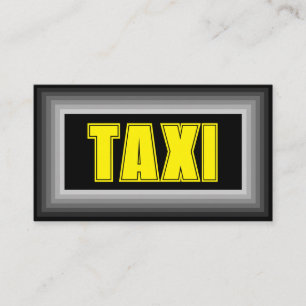 Yellow TAXI grey frames taxi driver service cabby Business Card