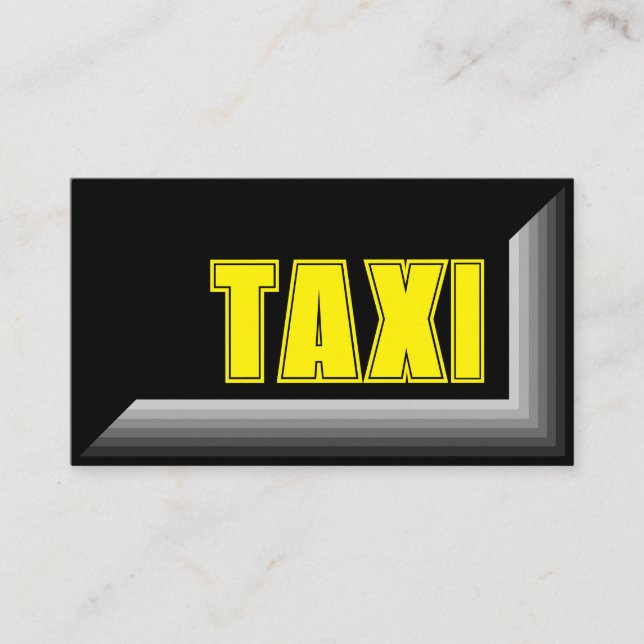 Yellow TAXI grey frames taxi driver service cabby Business Card (Front)