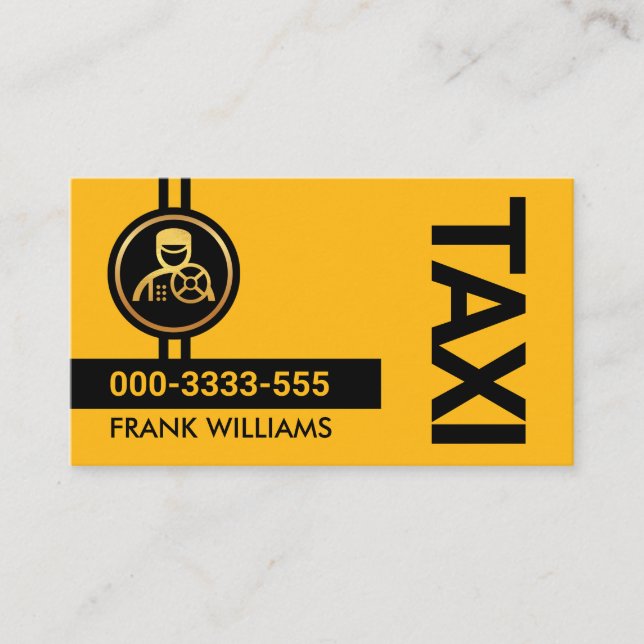 Yellow Taxi Lines Cab Driver Business Card (Front)