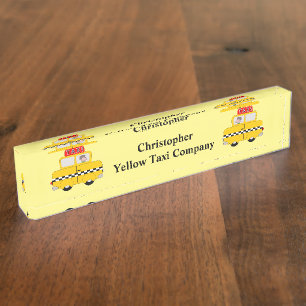 Yellow Taxi Nameplate