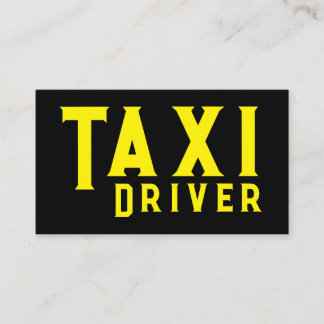 Yellow TAXI night city skyline taxi driver service Business Card