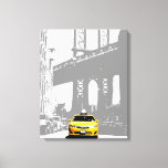Yellow Taxi Nyc New York City Brooklyn Bridge Canvas Print<br><div class="desc">Yellow Taxi Nyc New York City Brooklyn Bridge Pop Art Canvas Art Print.</div>