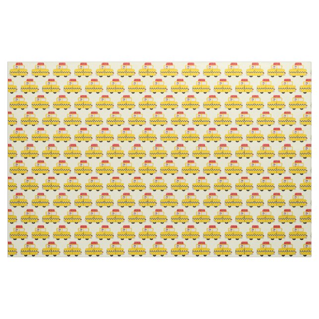 Yellow Taxi Pattern Fabric (Yard)
