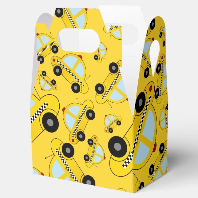 Yellow taxi pattern favour box (Opened)