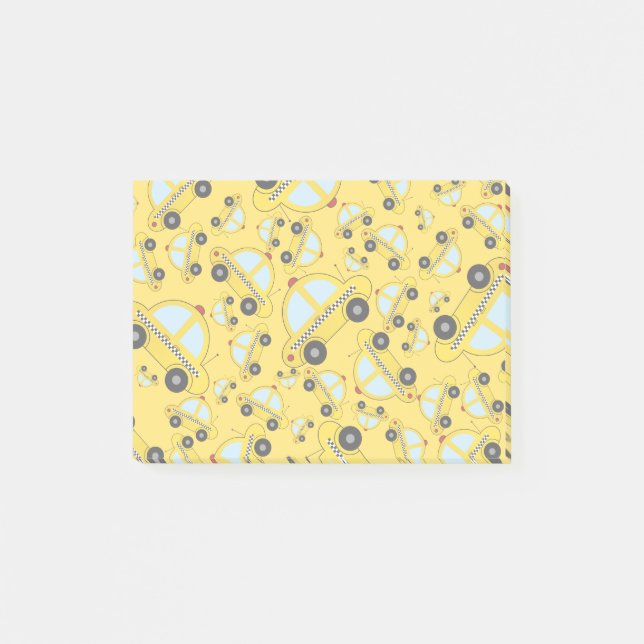 Yellow taxi pattern post-it notes (Front)