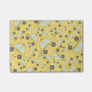 Yellow taxi pattern post-it notes