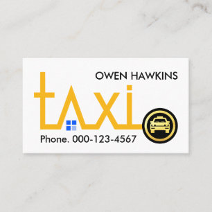 Yellow Taxi Route Direction Transport Business Card