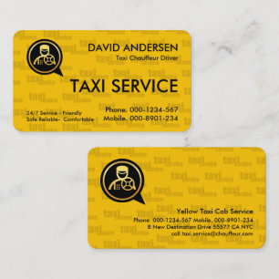 Yellow Taxi Service Driver Driving Business Card