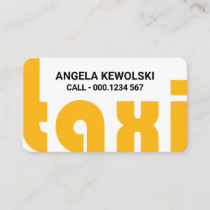 Yellow Taxi Signage Driving Business Card