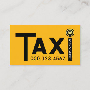 Yellow TAXI Signage Placard Business Card