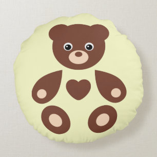 Yellow Teddy Bear Monogram Baby Pillow