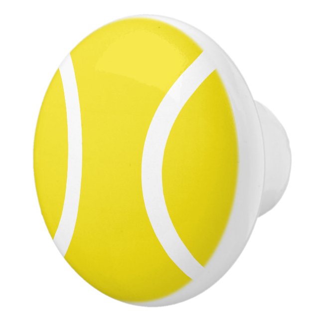 Yellow tennis ball ceramic door and drawer knobs (Right)