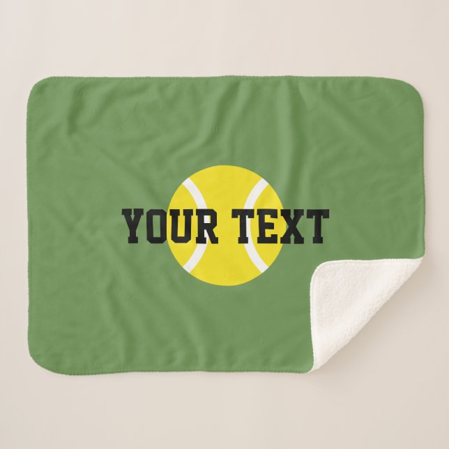 Yellow tennis ball custom sherpa fleece blanket (Front (Horizontal))