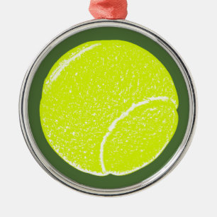 yellow tennis ball metal tree decoration
