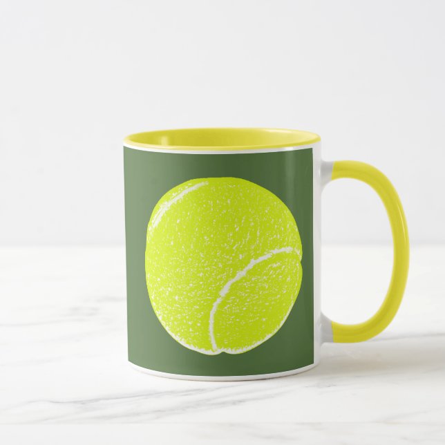 yellow tennis ball mug (Right)