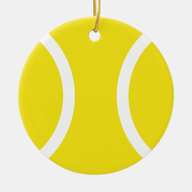 Yellow Tennis Ball Ornament for Christmas or deco (Front)