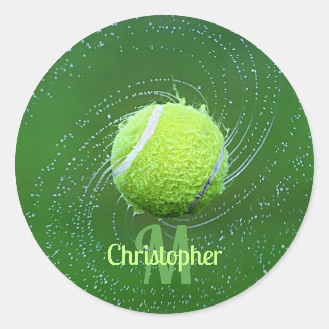 Yellow Tennis Ball Personalised Classic Round Sticker (Front)