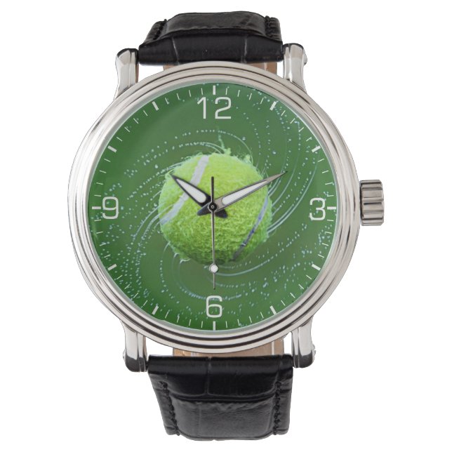 Yellow Tennis Ball Personalised Watch (Front)