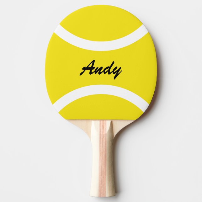 Yellow tennis ball tabletennis ping pong paddles (Front)